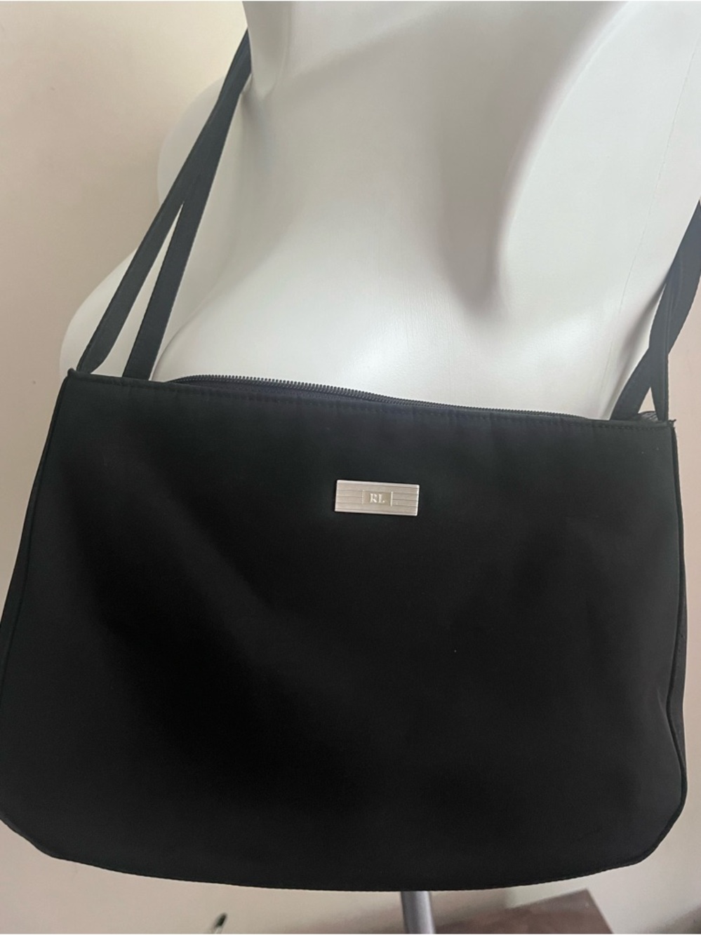 Ralph Lauren Black Nylon Hobo Shoulder Bag